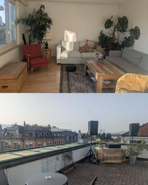 Living room and Rooftop