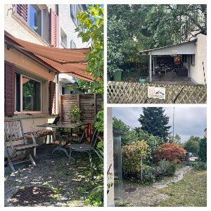 Unser Garten mit Terrasse und Stellplatz