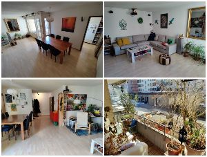 Wohnzimmer und Balkon
