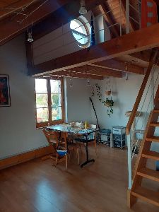 Dining area. Upstairs an office space.