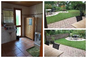 Gemeinsamer Wohnraum (Bad mit Dusche und Garten)